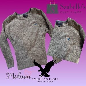 American Eagle Outfitters Gray Marled Crewneck Pullover